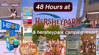 48 Hours at Hersheypark Camping Resort with 2 Broke Disney Adults (Hersheypark Cabin Vlog) 🍫