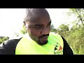 Lazaro Mathayo running at Des Plaines River Trail. Dedication to Moshono Fitness members