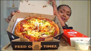 Pizza Hut Mukbang * بيتزا واجنحة دجاج