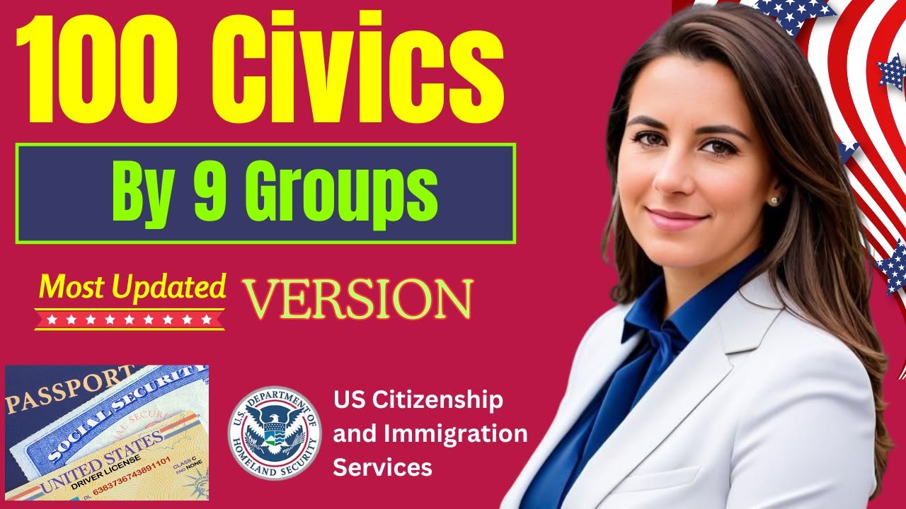 100 Civics Questions 2024 by 9 Groups for the US Citizenship Test ...