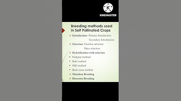 Breeding methods used in self pollinated crops
