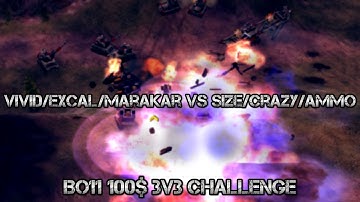 C&C Generals Zero Hour 100$ 3v3 Challenge - ViViD/Excal/Marakar vs Size/Crazy/Ammo
