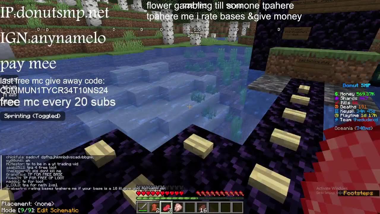 donut smp rating bases & flower gambling &lootdrop & giveaways