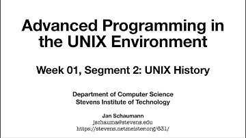 Advanced Programming in the UNIX Environment: Week 01 - UNIX History