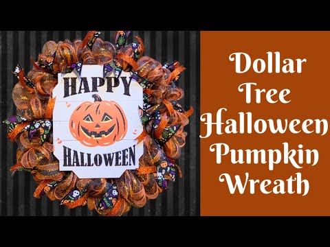 Dollar Tree Halloween Crafts: Dollar Tree Halloween Pumpkin Wreath