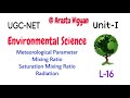 Mixing Ratio, Saturation Mixing Ratio, Radiation #ugcnet #environmentalscience