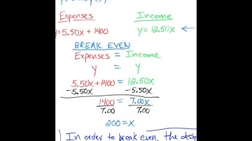 Application of Systems Video - Break Even Problems (YouTube)