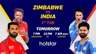 IND vs ZIM 1st T20I tomorrow at 7:00 AM EDT! Watch it LIVE only on Hotstar in Canada