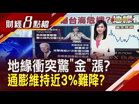 台海今年恐怕也不平靜?紅海中東衝突持續惡化 貝萊德示警通膨恐維持近3%｜主播 許娸雯｜【財經8點檔】20240123｜非凡新聞