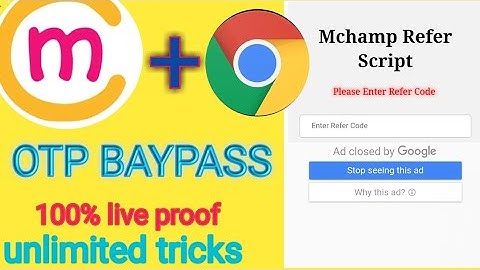 mchamp app unlimited tricks || OTP baypass REFER Script 100% live proof