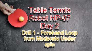 Table Tennis Robot HP 07 Day 2 Drill 1 - Forehand Loop from Moderate Underspin of 4 out of 7