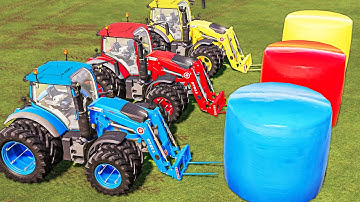 LOADER OF COLORS! FENDT 700 TRACTORS vs MEGA SILAGE BALE! TRANSPORT TO HIGH SELLPOINT & GARAGE! FS22