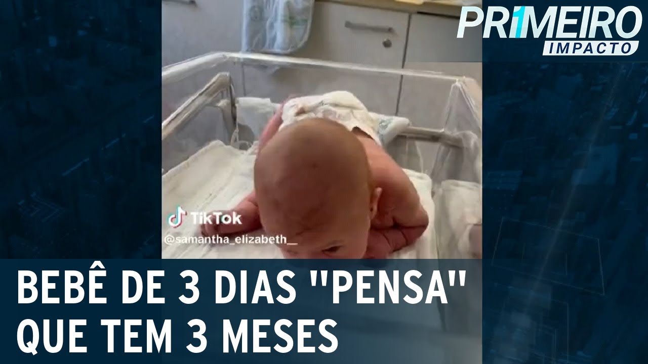 Bebê de 3 dias levanta a cabeça no EUA e vídeo viraliza na web