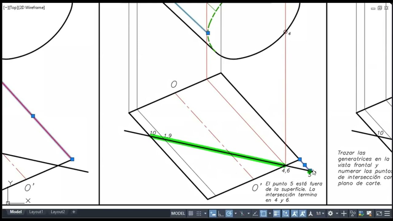 INTERSECCIÓN CILINDRO CON PLANO - CON INSTRUMENTOS