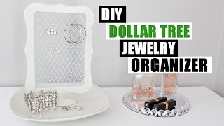 #dollartree #organizing #homedecor it's another dollar tree diy home
decor project! i used a picture frame, wire basket, and plate to make
this jewelry organ...