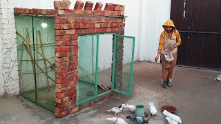 Seasonal Pigeon House making with Three Sides Windows and  Bricks by Village Construction Secrets 5,323 views 1 year ago 8 minutes, 18 seconds