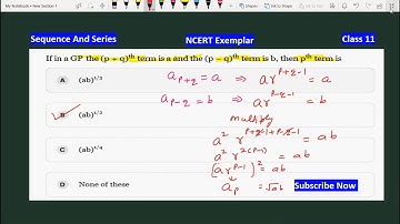 If in a GP the (p+q)th term is a and the (p-q)th term is b, then pth term is | Sequence and Series