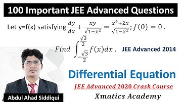 JEE Advanced 2014 Question | Differential Equation | Let y=f(x) satisfying dy/dx+ xy/sqrt(1-x^2)=