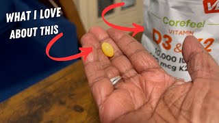 VEV Corefeel Vitamin D3 K2 10,000 IU, 200 mcg MK-7, 300 Coconut Oil Softgels,