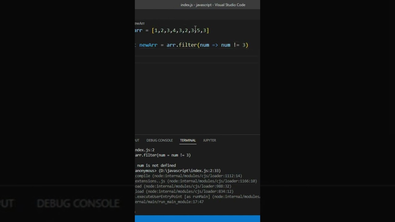 remove any specific value from the array using filter() #javascript #shorts
