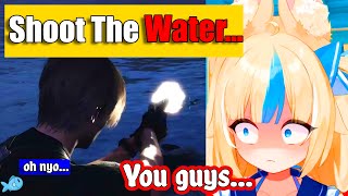 Chat trolls Saba into shooting fish in lake, and... 【Resident Evil 4】 @Hakichu