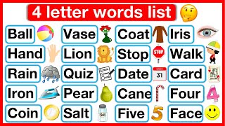 4 Letter Words List 🤔 | Phonics lesson 2 | Reading Words Lesson | Learn with examples
