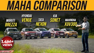 New Tata Nexon vs Hyundai Venue vs Maruti Brezza vs Kia Sonet vs Mahindra XUV300 - MAHA COMPARISON