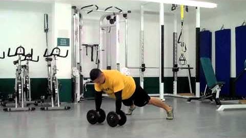 Plank Row to Push up combo