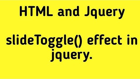 slideToggle() effect in jquery. |Jquery Effects| Silde Toggle Effect |click() event in jquery|HTML|