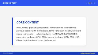 JSS 1 Basic Technology - ICT Basics: Hardware and Software | Nigerian Curriculum