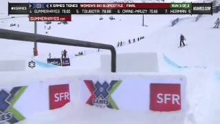 Katie Summerhayes run 3 Women_s Ski Slopestyle final X Games Tignes 2013