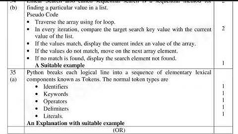 12th Computer Science Public Question paper official answer key 2023