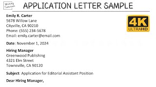 How To Write Application Letter with Sample and Explanation | Writing Tutorials