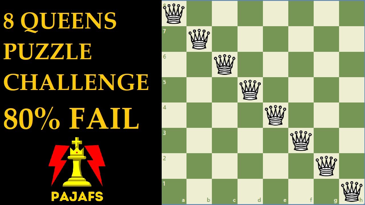 8 QUEENS PUZZLE CHALLENGE | 80% FAIL - YouTube