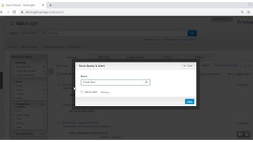 AdisInsight: How to Save your Searches and create Email Alerts