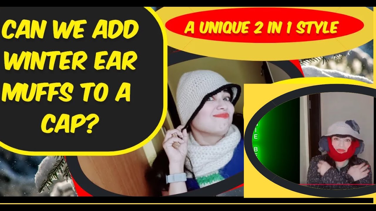 I Made A DIY Winter Hat Earmuffs|2 in 1 style 