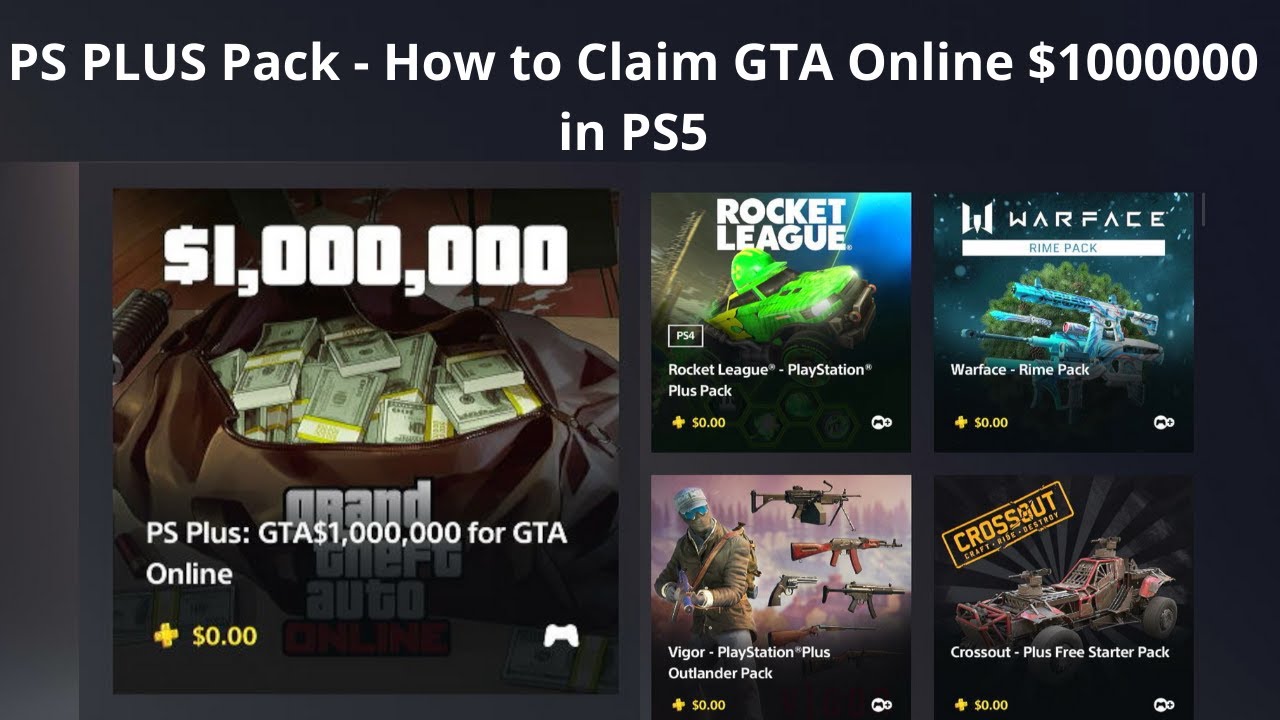 How to get PS Plus: GTA $1,000,000 for GTA Online FREE