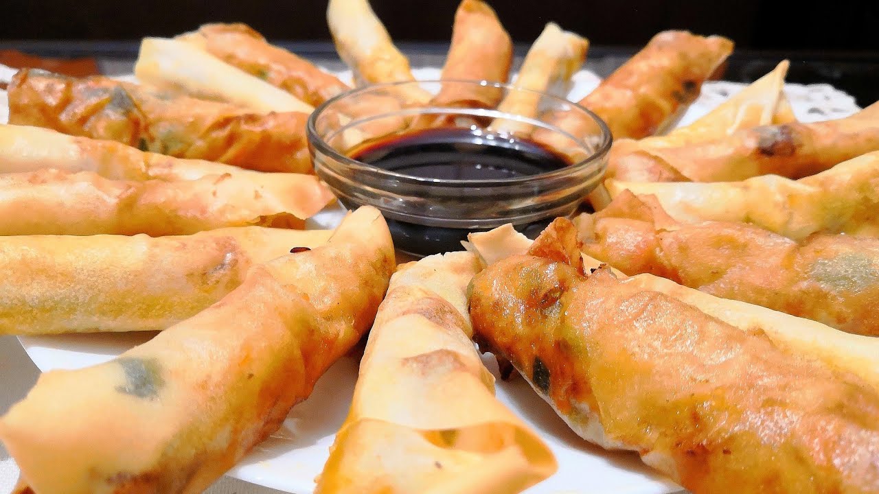 سبرنج رولز بالخضروات حشوة خطيرة وطعم حكاية.. في الفرن ومقلي