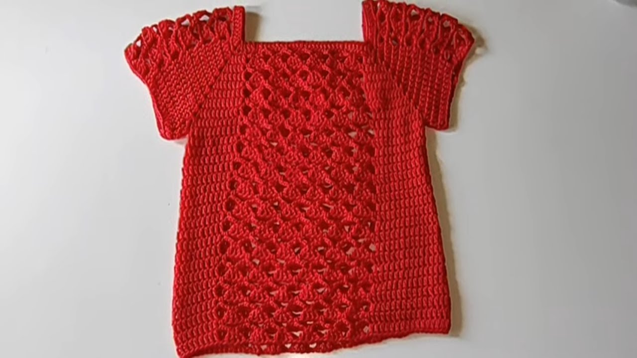 Tutorial in crochet maglia da donna in top down rettangolare, Tommy, punto estate , seconda parte