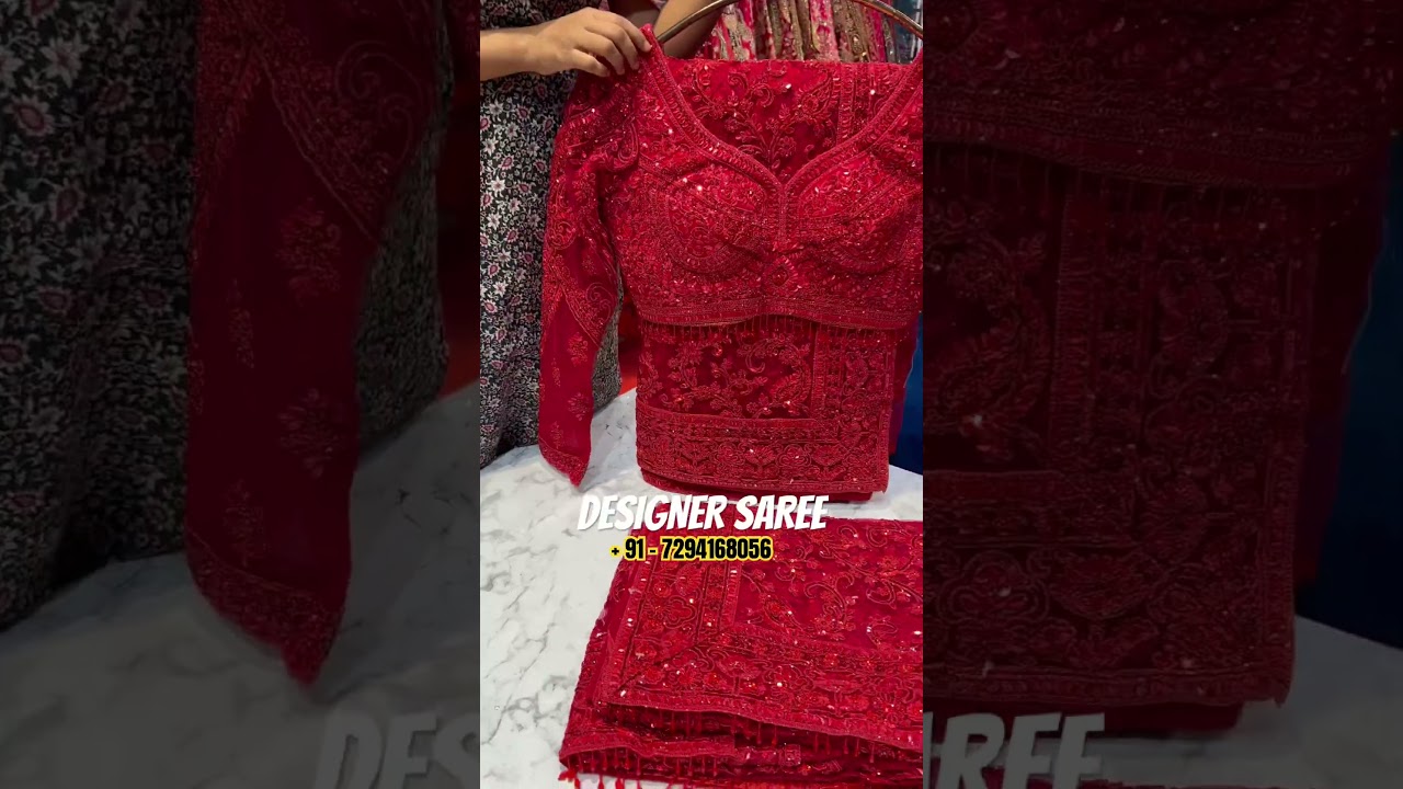 Designer red net Saree ♥️🌟 