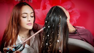 ASMR Hair Play & Simple Hairstyle | Gentle Brushing, Touching, Accessorizing & Styling | Soft-Spoken screenshot 1