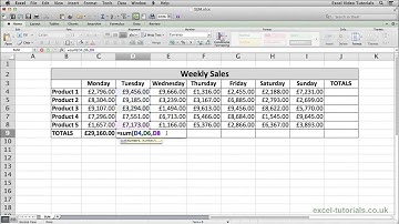 Microsoft Excel Tutorial: SUM Function