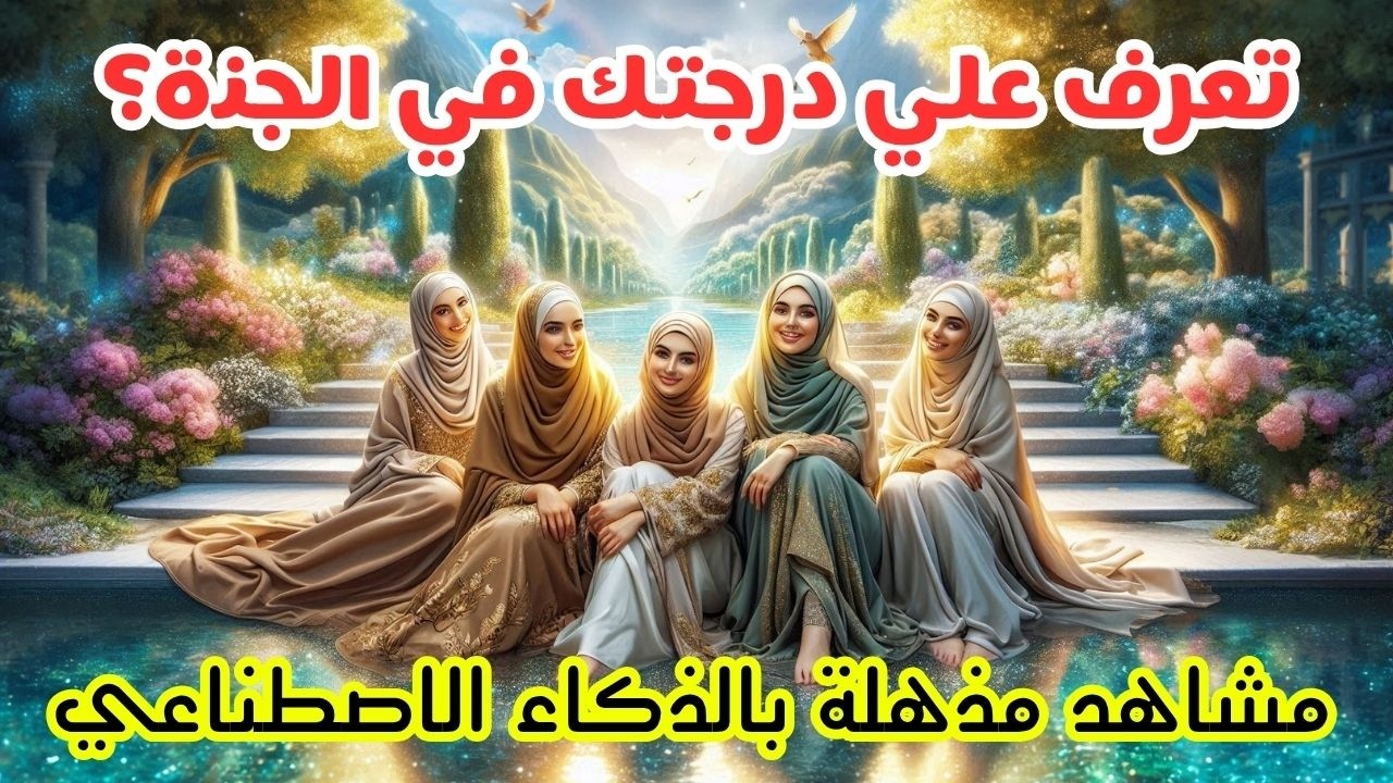 الدرجات في الجنة… من يسكن الفردوس الأعلى؟ ومن في أدناها؟ مشاهد مؤثرة مولدة بالذكاء الاصطناعي! ✨🌌