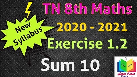 8th standard maths Chapter 1 exercise 1.2 Sum 10|Maths 8th class 1st chapter|Super brain mathematics