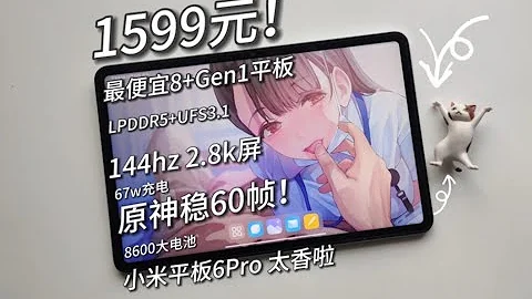 【窮】1599元買！最便宜的高通8+性價比平板！144hz屏，比硬幣還薄？須彌59幀，8600電池！小米平板6pro測評~ - 天天要聞