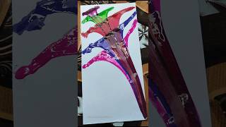 DIY THREAD ART ✨ String Pull Art 🩷 #shorts #paintingideas #easy #watercolor #thread