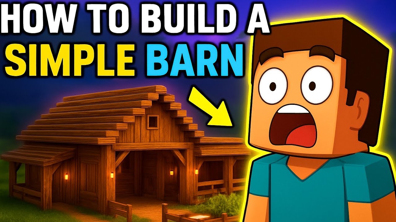 “SIMPLE BARN in Minecraft 🏡🔥”  tutorial 