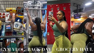 VLOG | COME TO THE GYM WITH ME! BACK DAY + GROCERY HAUL