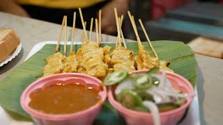 泰國街頭美食 泰式沙嗲雞串 配上酥脆烤厚片
