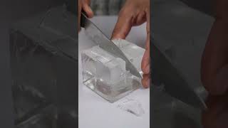 Cutting glass with a knife#glass #knifeskills #aivideos #cuttingskills